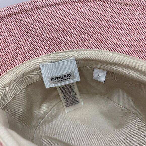 Burberry Pink Cherry Embroidered Logo Canvas Bucket Hat - Picture 5 of 5